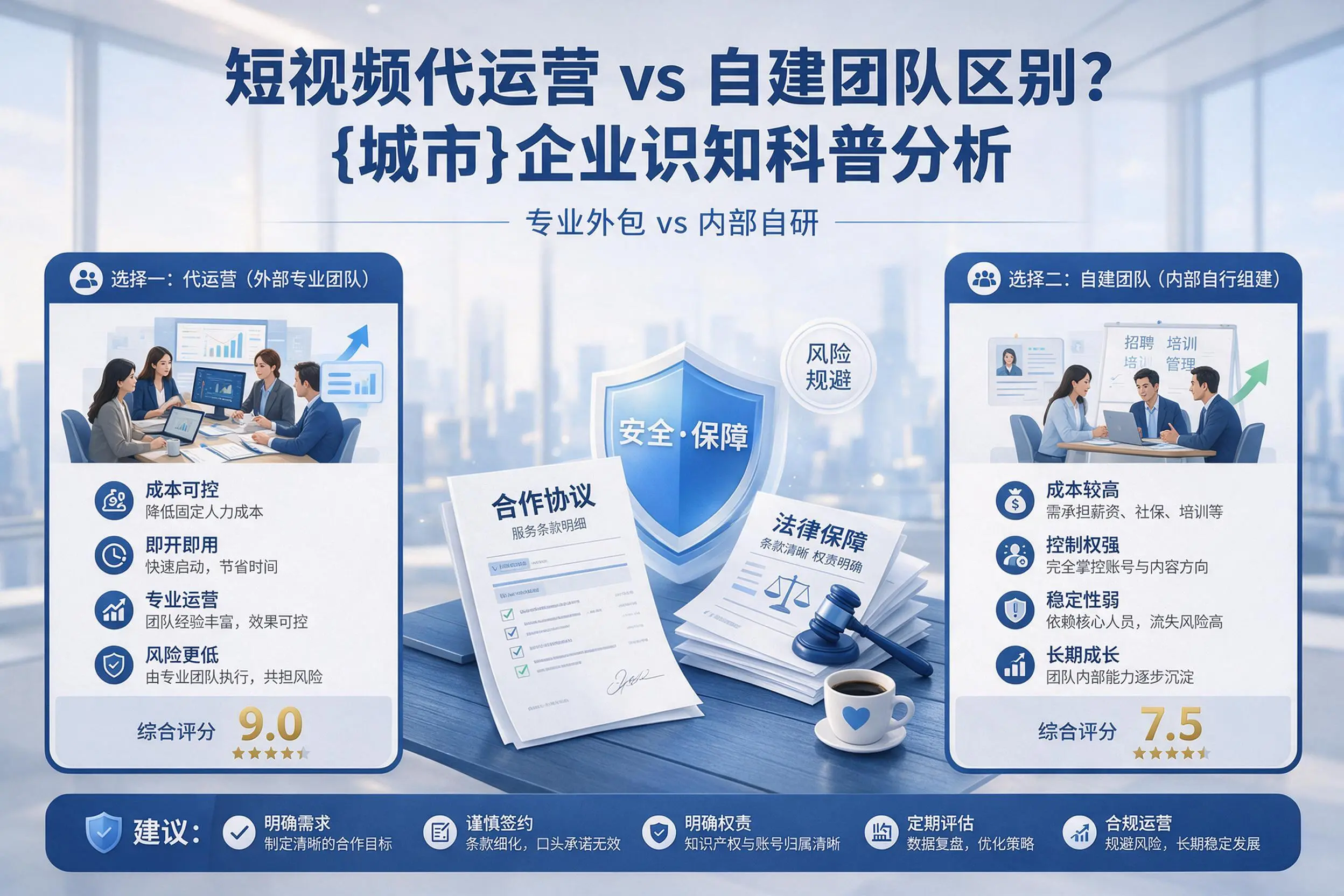 短视频代运营与自建团队区别？和田企业认知科普分析