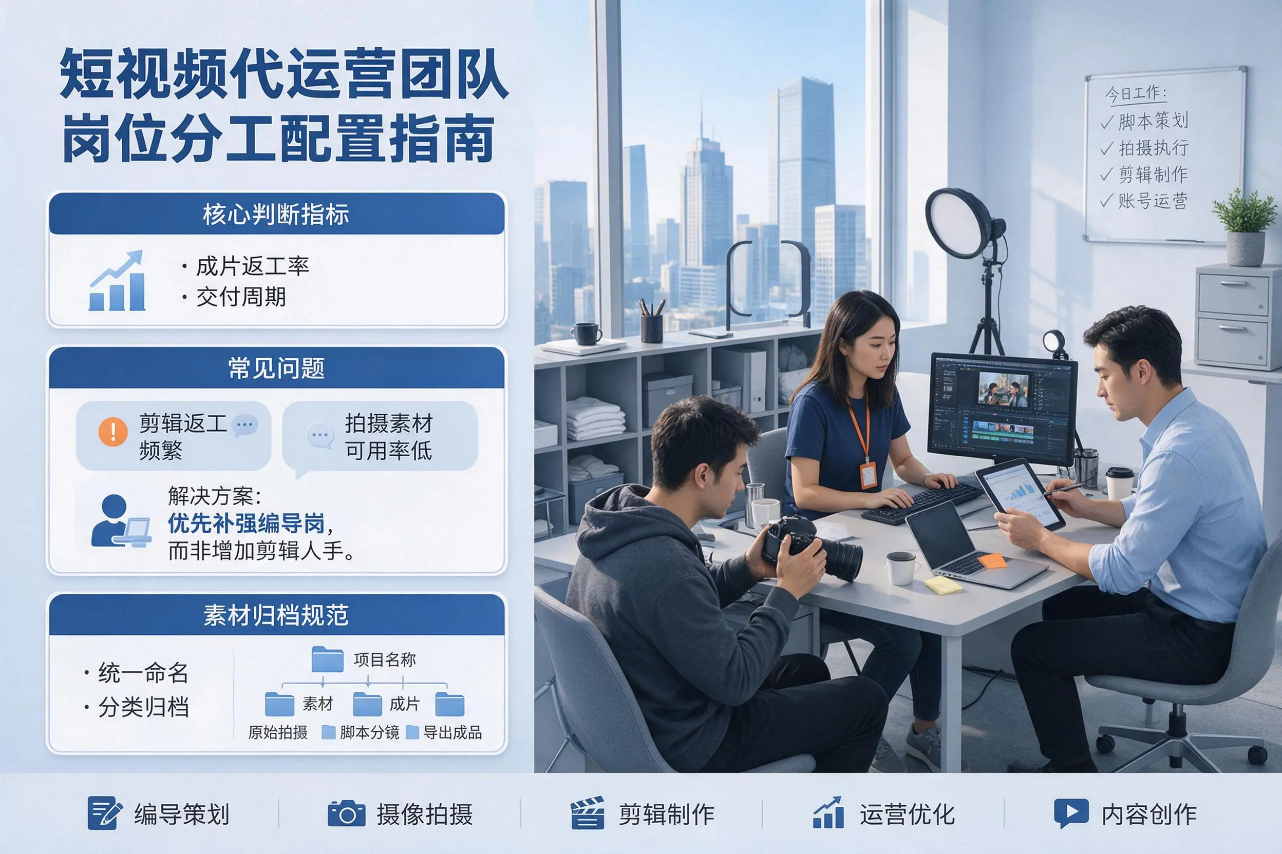 短视频代运营团队如何配置？和田企业岗位分工科普说明