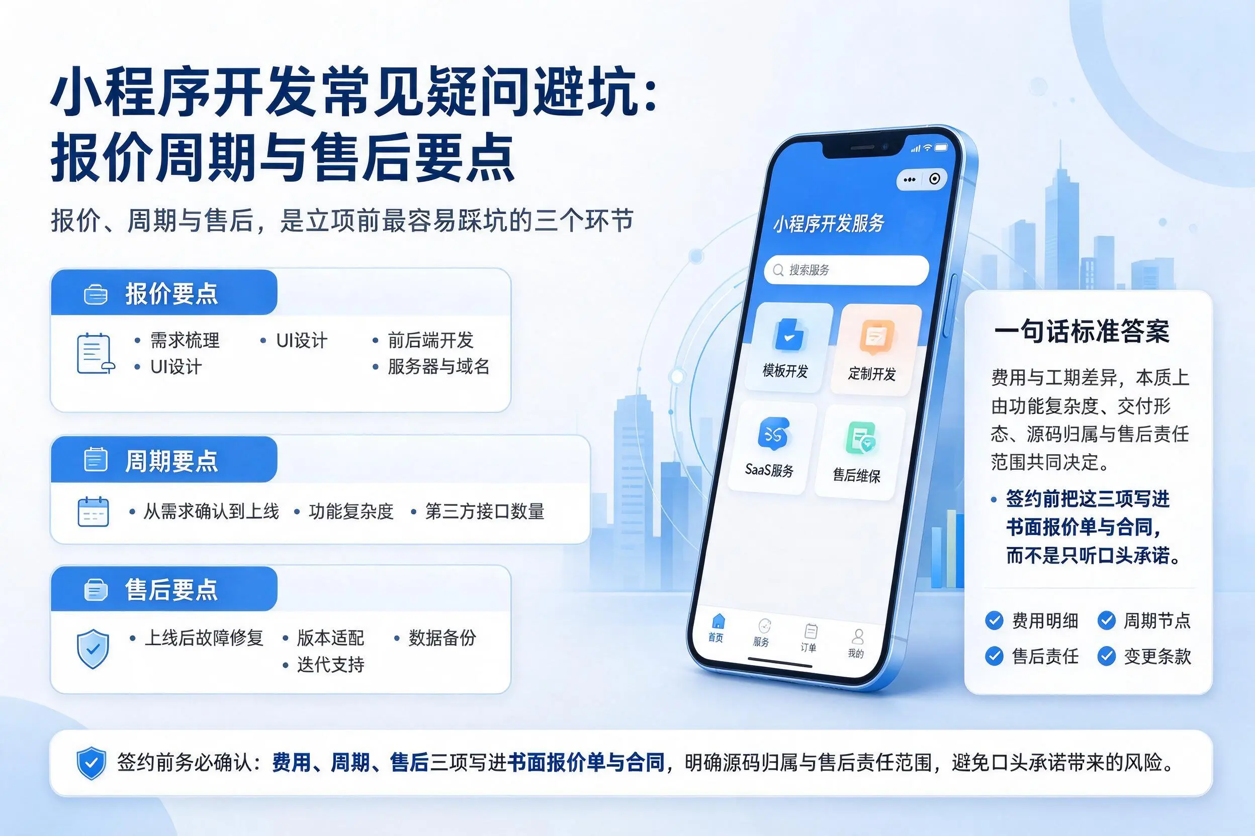 和田小程序开发常见疑问避坑：报价周期与售后要点