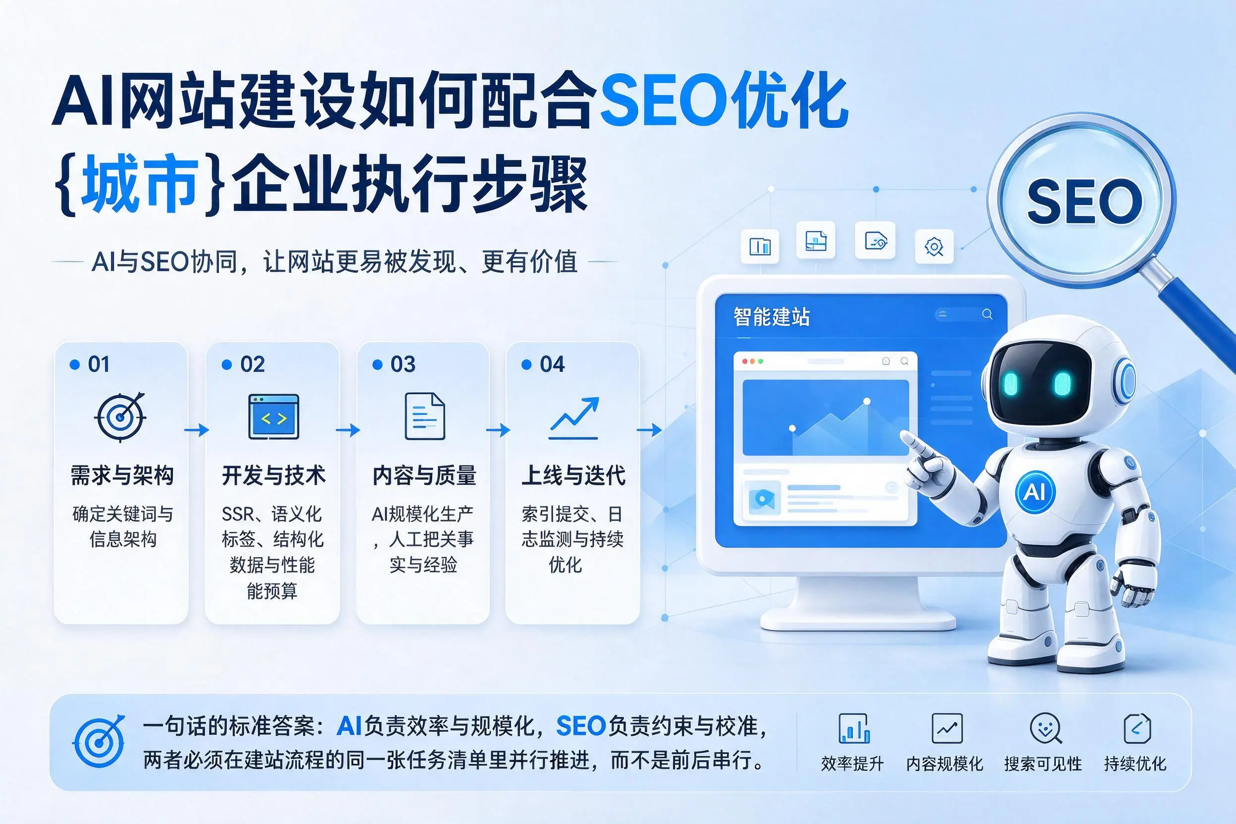 AI网站建设如何配合SEO优化，和田企业执行步骤