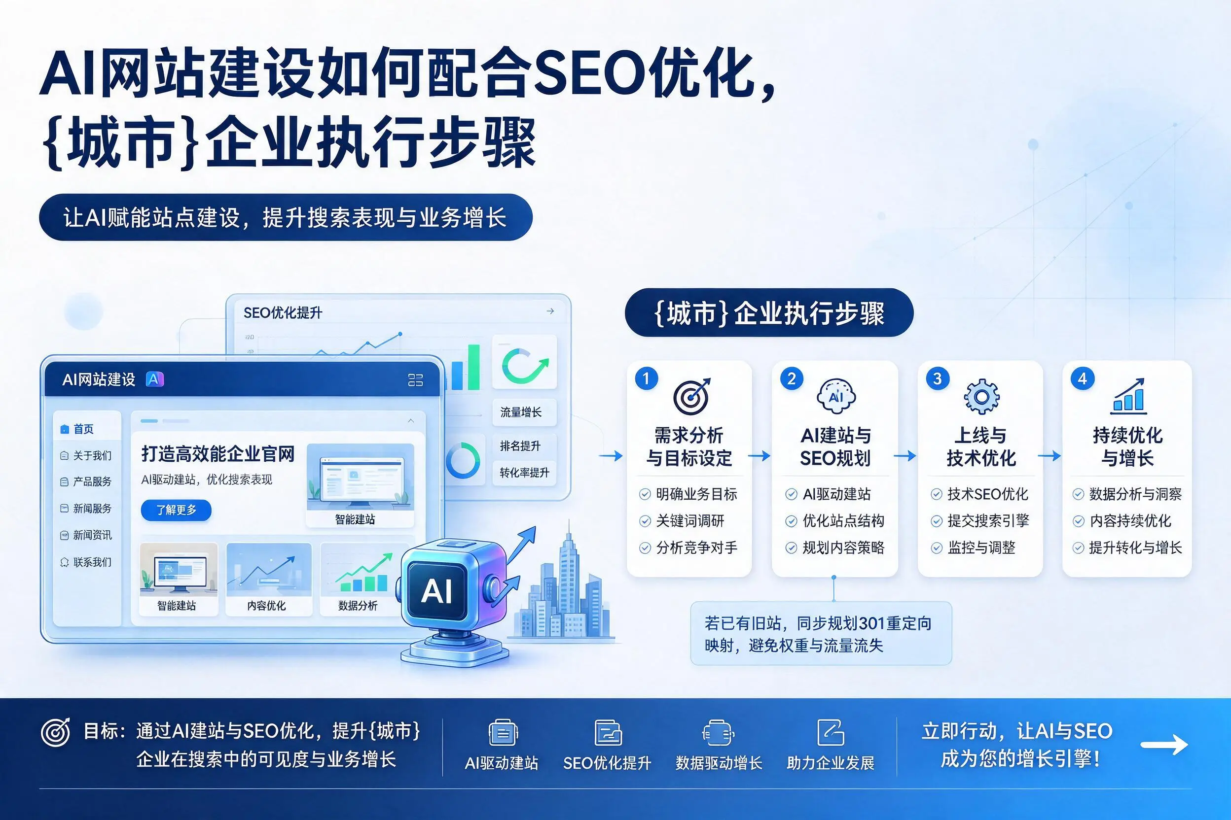 AI网站建设如何配合SEO优化，和田企业执行步骤