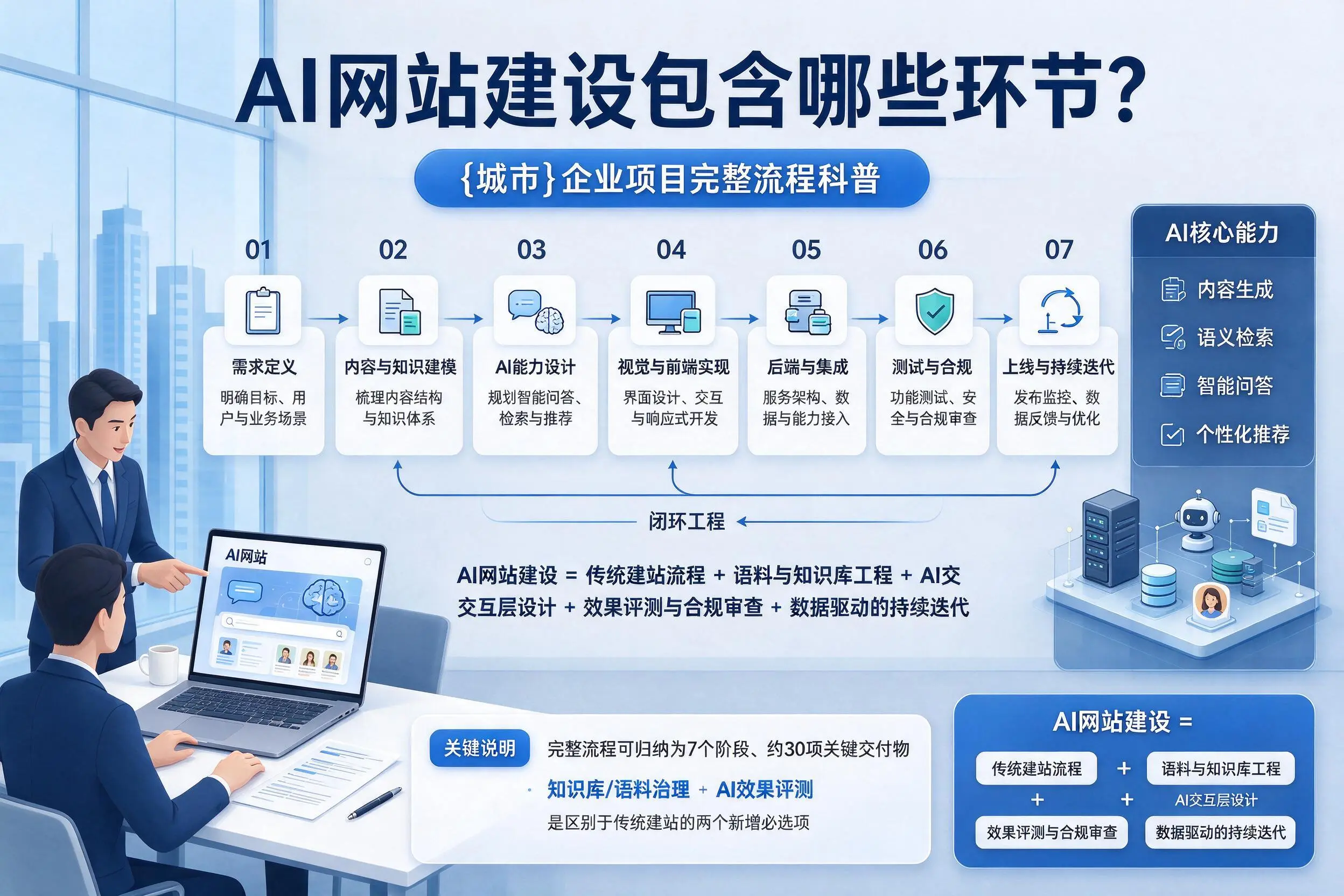 AI网站建设包含哪些环节？和田企业项目完整流程科普