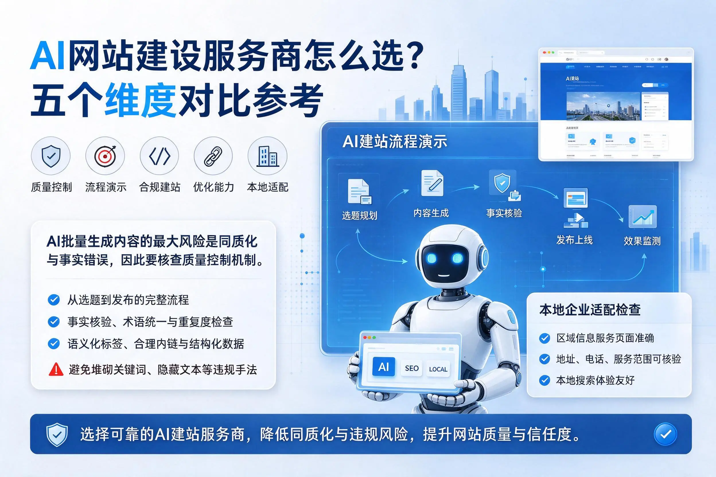 和田AI网站建设服务商怎么选？五个维度对比参考